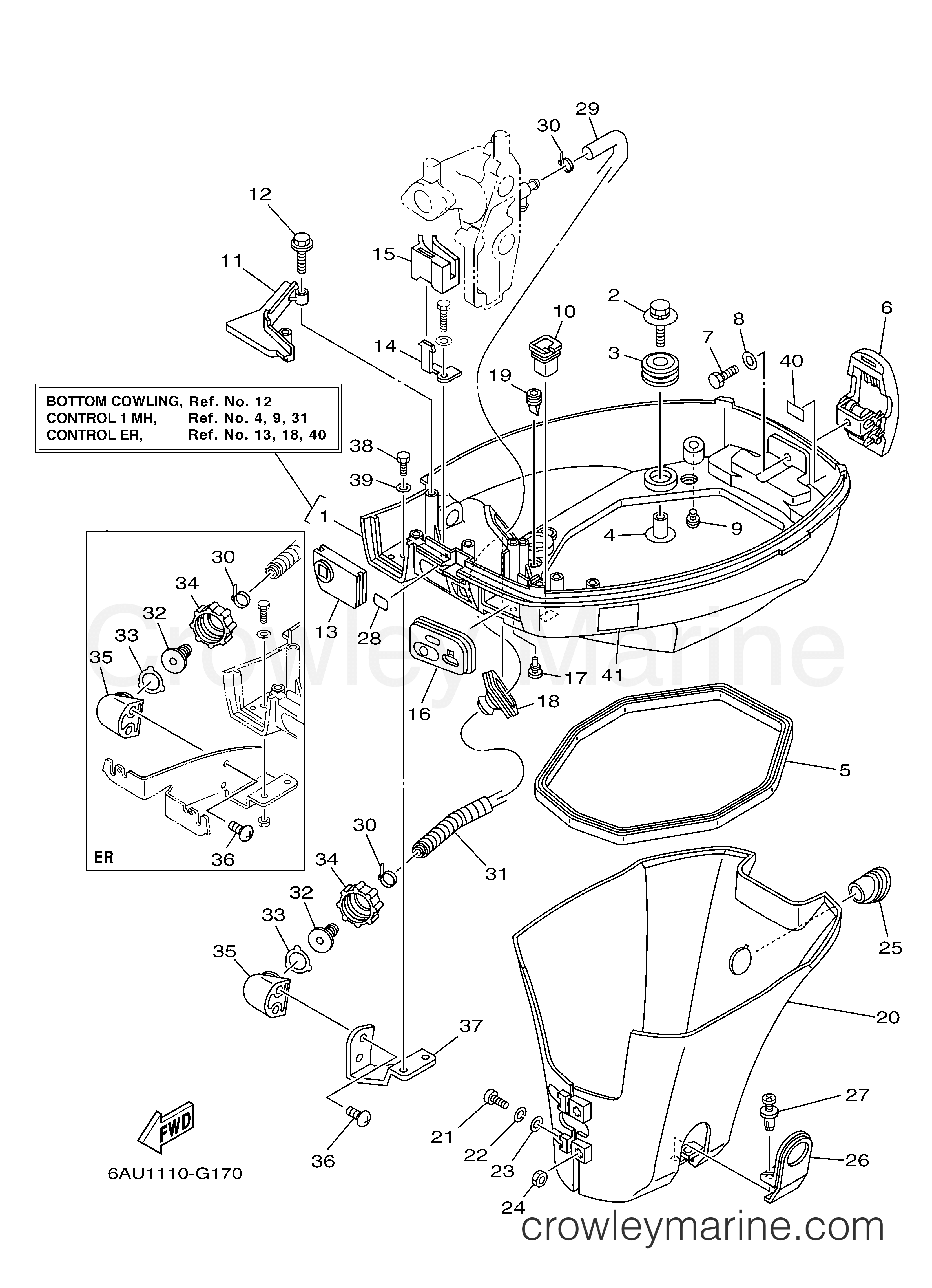 Yamaha Motors F9.9FMLH - BOTTOM COWLING