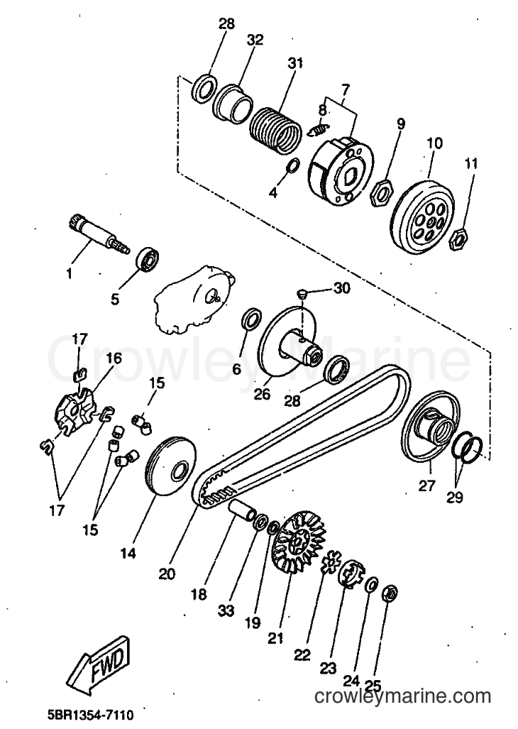 1998 Scooter YQ50L - YQ50L (5CL3) [010] - CLUTCH