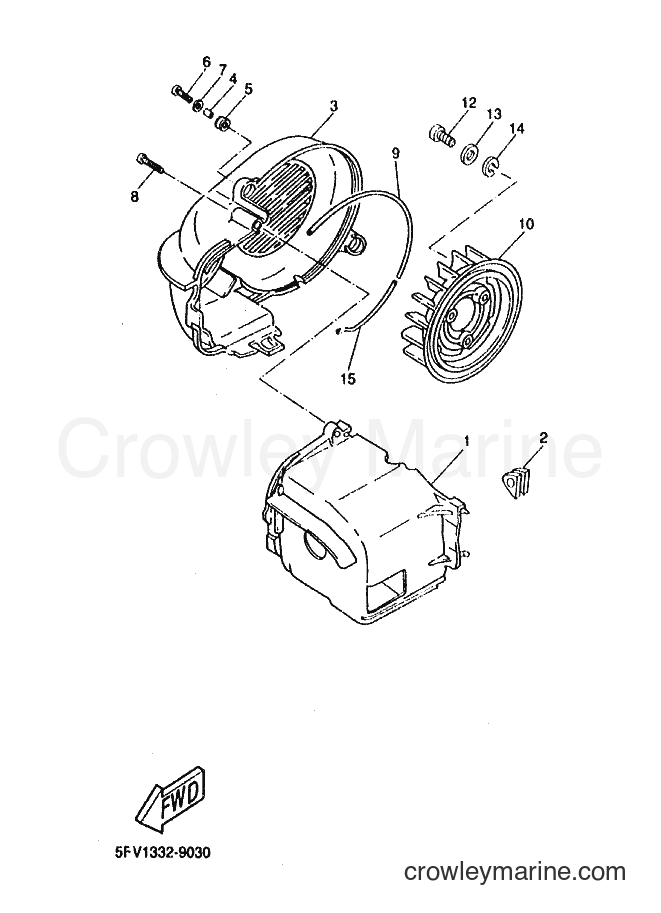 1999 Scooter YH50 - YH50 (5FV2) [010] - AIR SHROUD & FAN