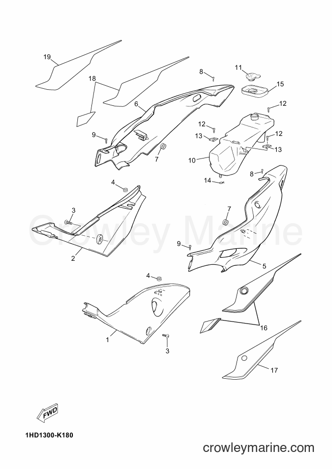 2011 Scooter TZR50 - TZR50 (1HD1) [050] - SIDE COVER