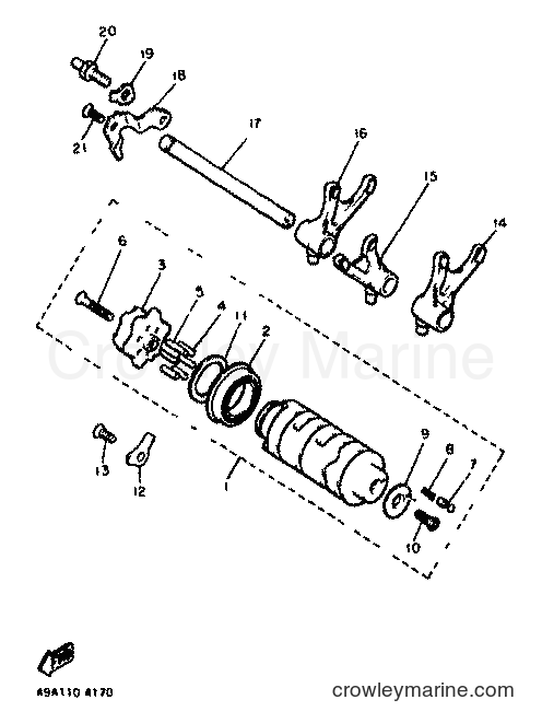 Yamaha Motors XJ600 (51J) [999] - SHIFT CAM & FORK