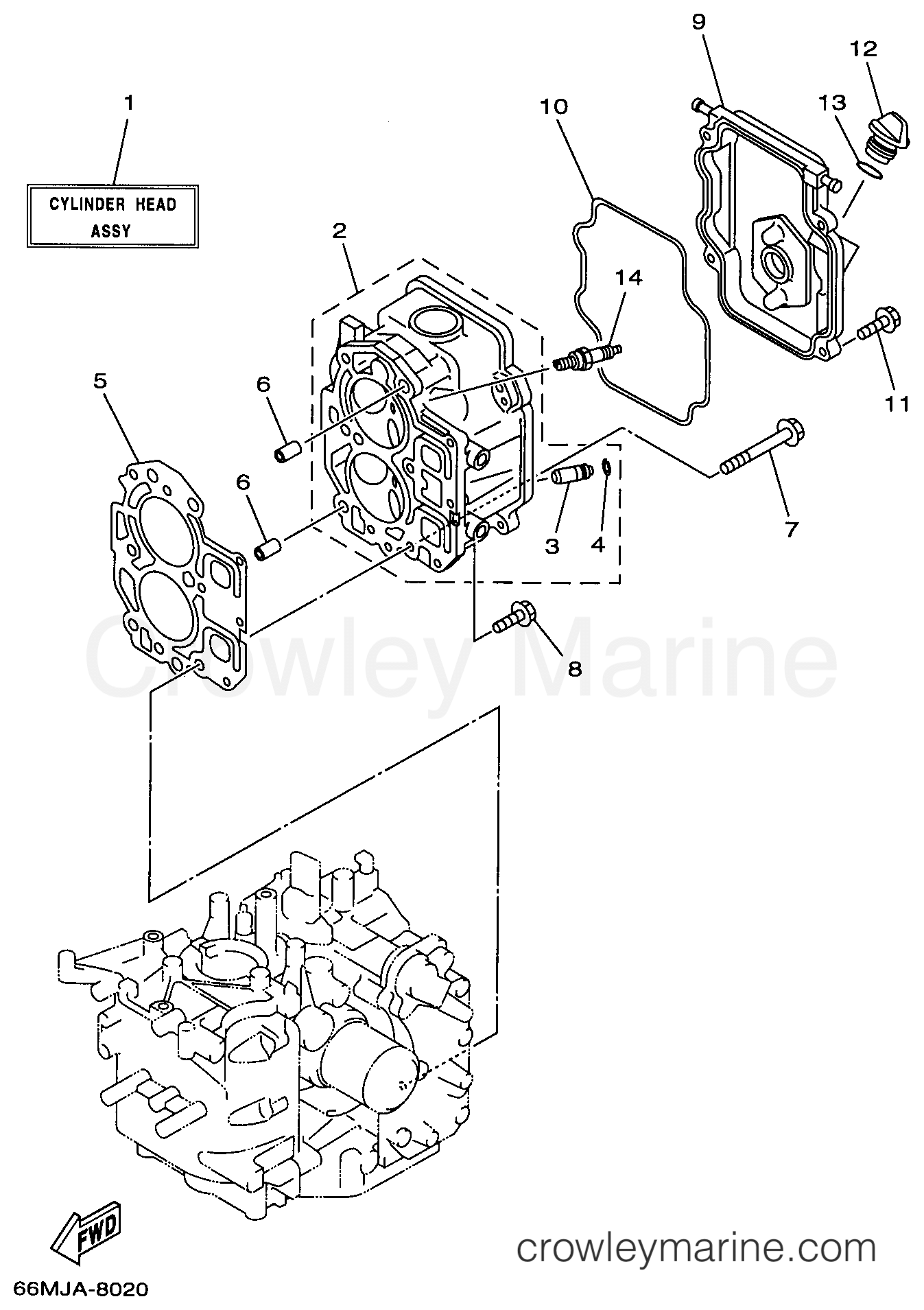 Yamaha Motors F15ESHW - CYLINDER CRANKCASE 2