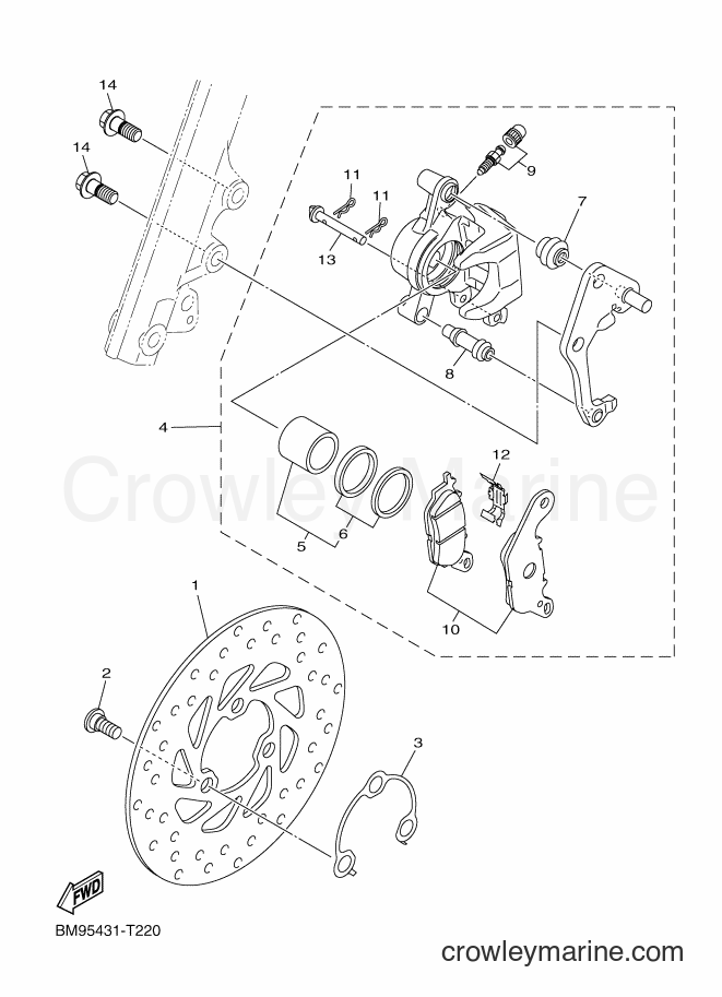 Yamaha Motors LTV125-A (BM97) [010] - FRONT BRAKE CALIPER