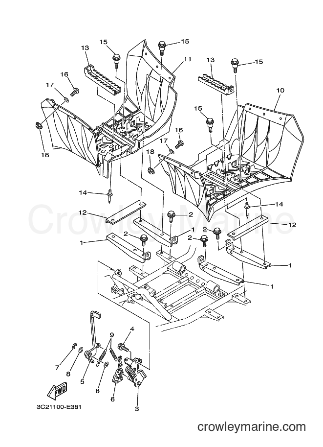 2008 ATV YFM450FAS - YFM450FAS (3C2E) [010] - STAND & FOOTREST
