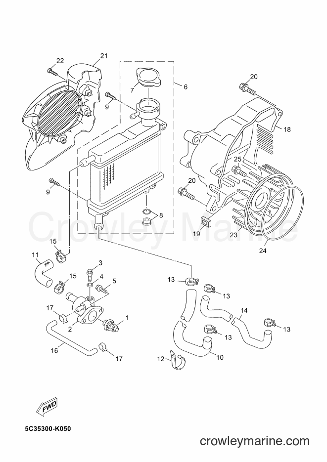 Yamaha Motors YN50F (5C38) [080] - RADIATOR & HOSE