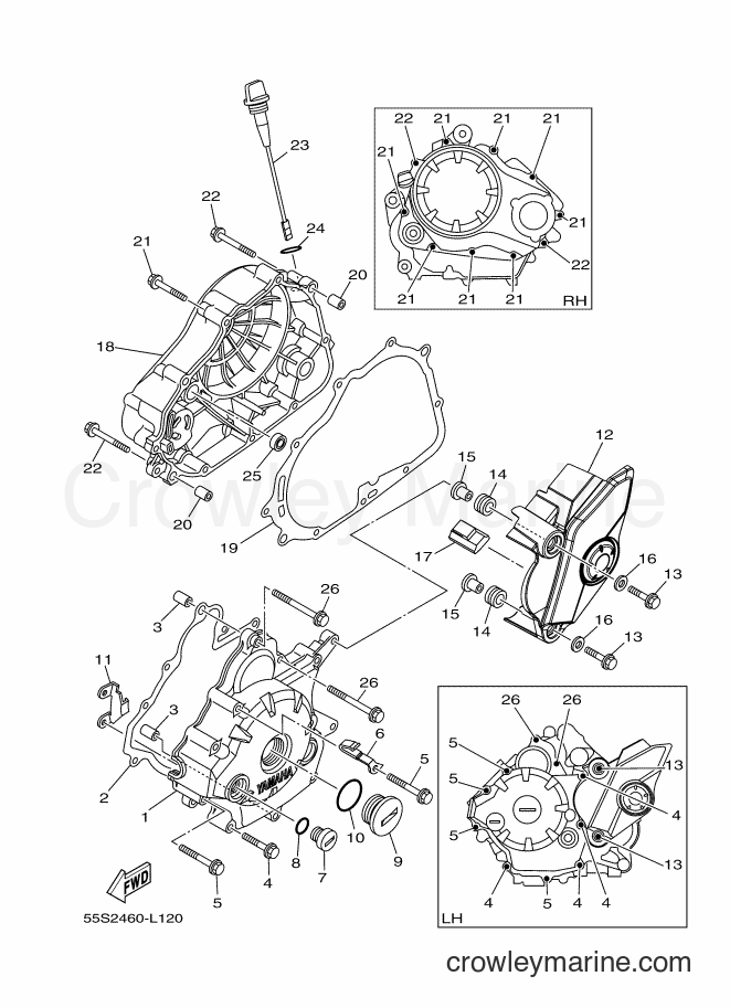 2012 Scooter T135SEC - T135SEC (55S2) [010] - CRANKCASE COVER 1