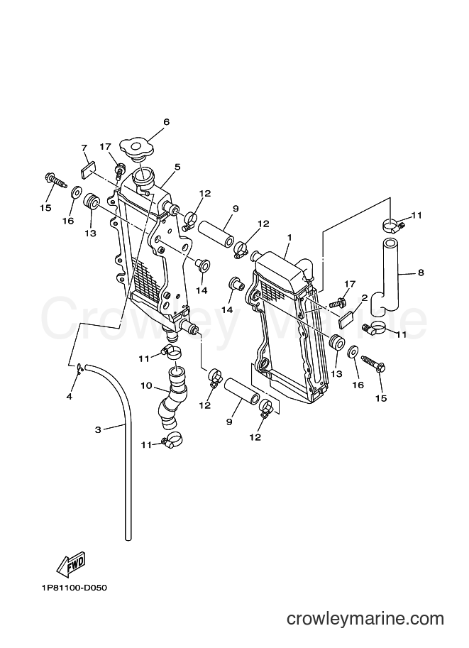 2016 Dirt Bike YZ250 - YZ250 (1SSH) [020] - RADIATOR & HOSE