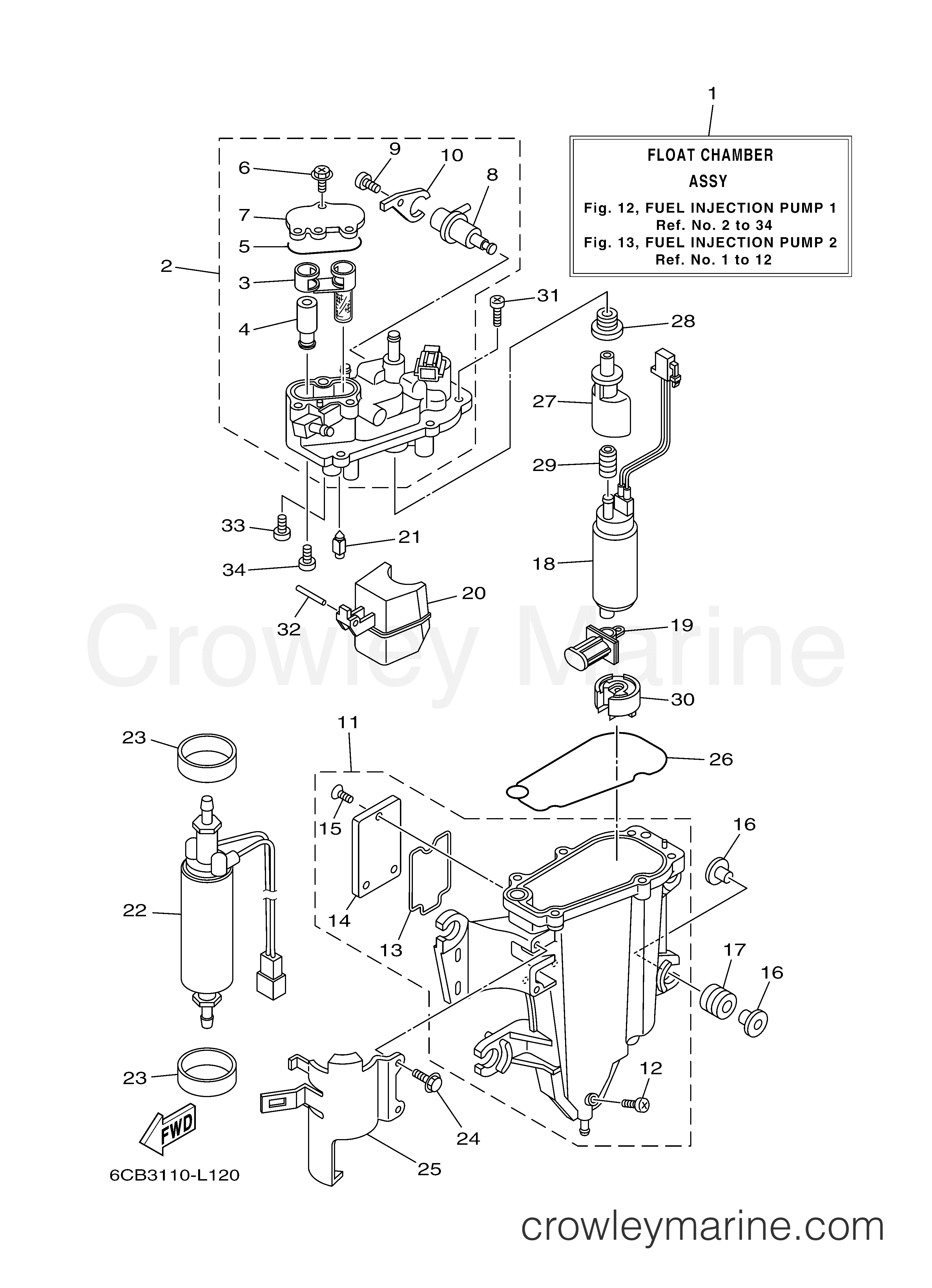 Yamaha Motors LF250XCA - FUEL INJECTION PUMP 1