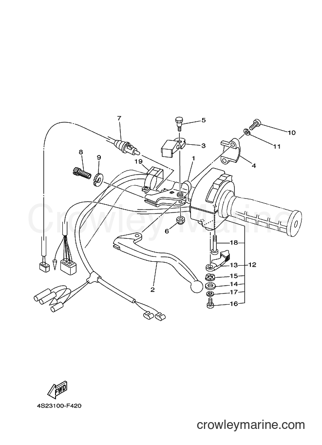 Yamaha Motors YFM350FWAN (4S2F) [010] - HANDLE SWITCH & LEVER