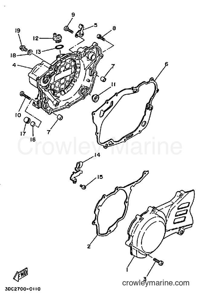 1990 Dirt Bike TT250 - TT250 (3DC2) [010] - CRANKCASE COVER 1