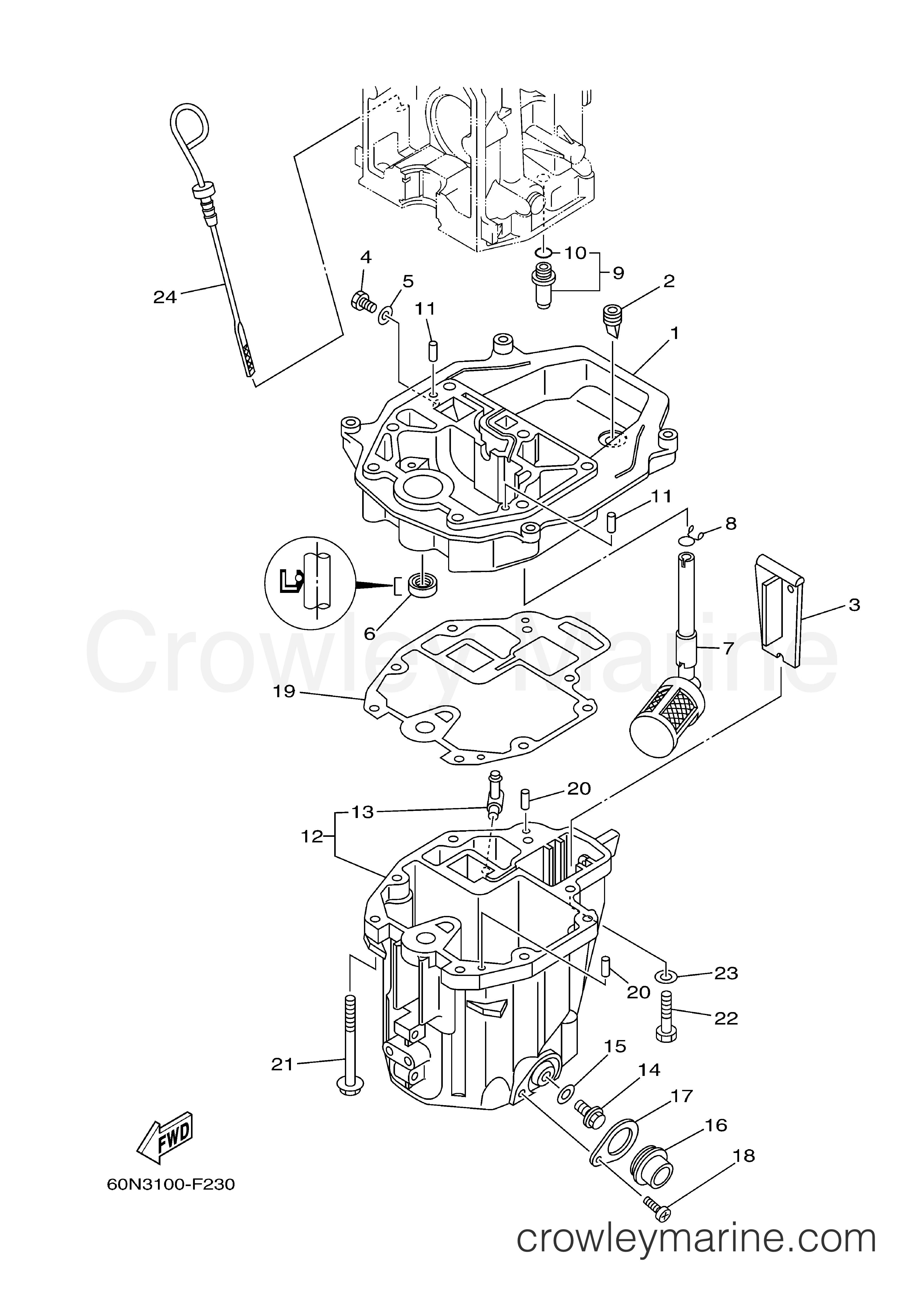 Yamaha Motors F8MLH - OIL PAN