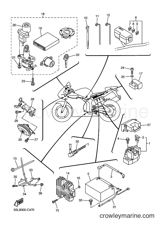 2004 Sport Bike YZF-R6 - YZF-R6 (5SLB) [050] - ELECTRICAL 2