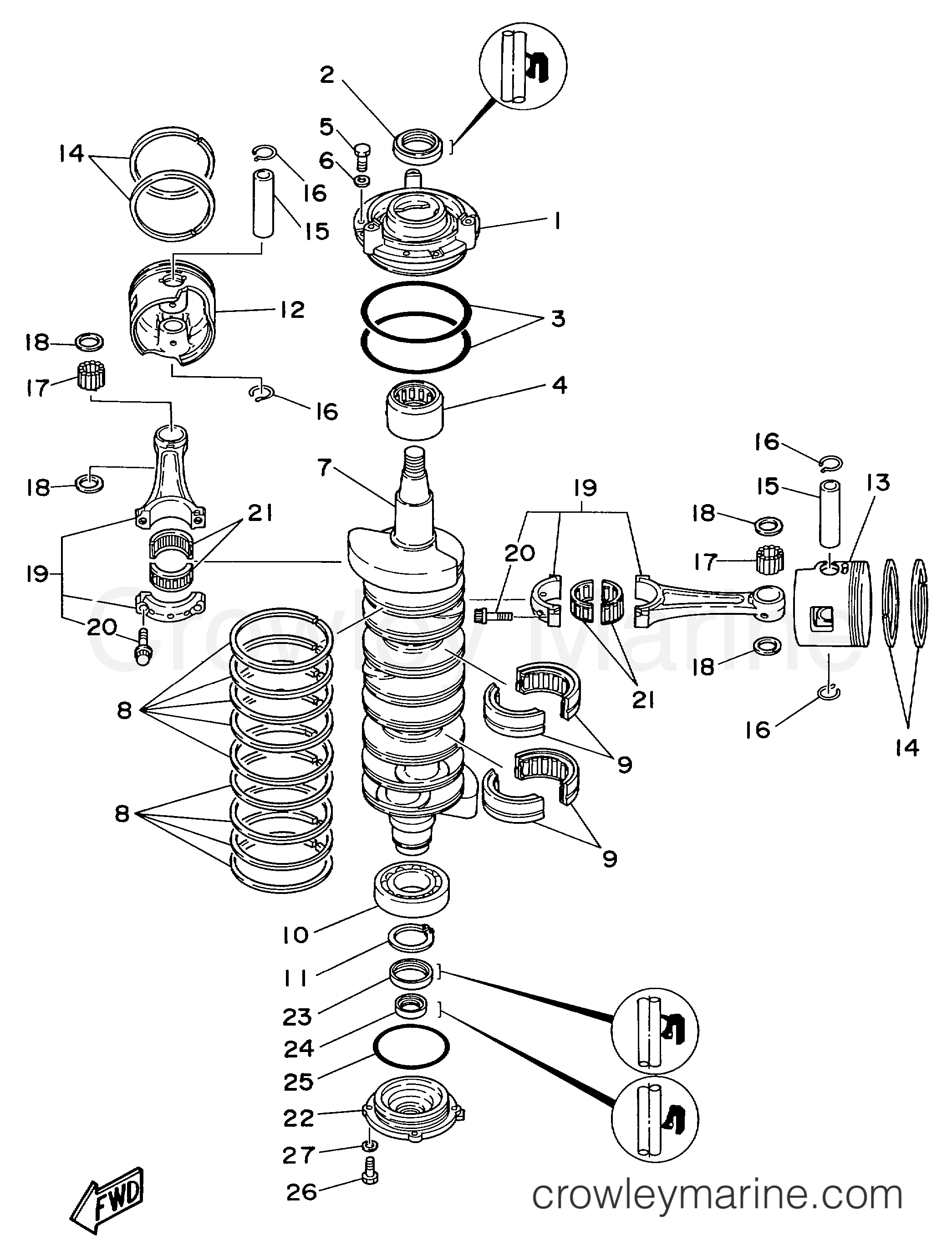 Yamaha Motors V6EXCELXH - CRANK PISTON