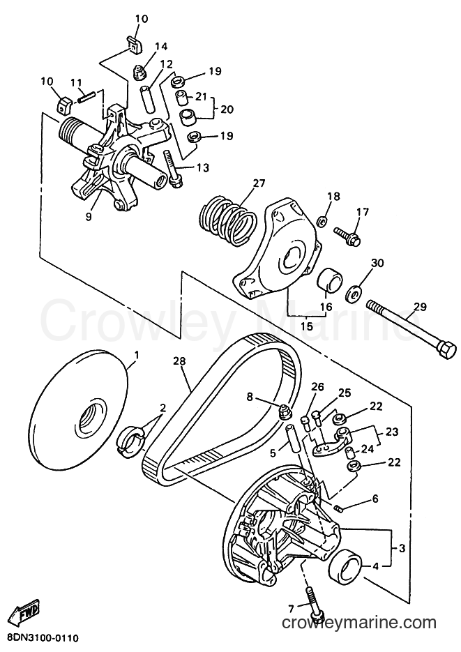 Yamaha Motors SRX700 (8DN5) [020] - PRIMARY SHEAVE