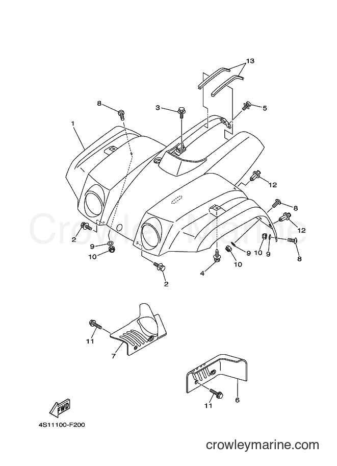 2009 ATV YFM400FWN - YFM400FWN (4S1B) [010] - FRONT FENDER