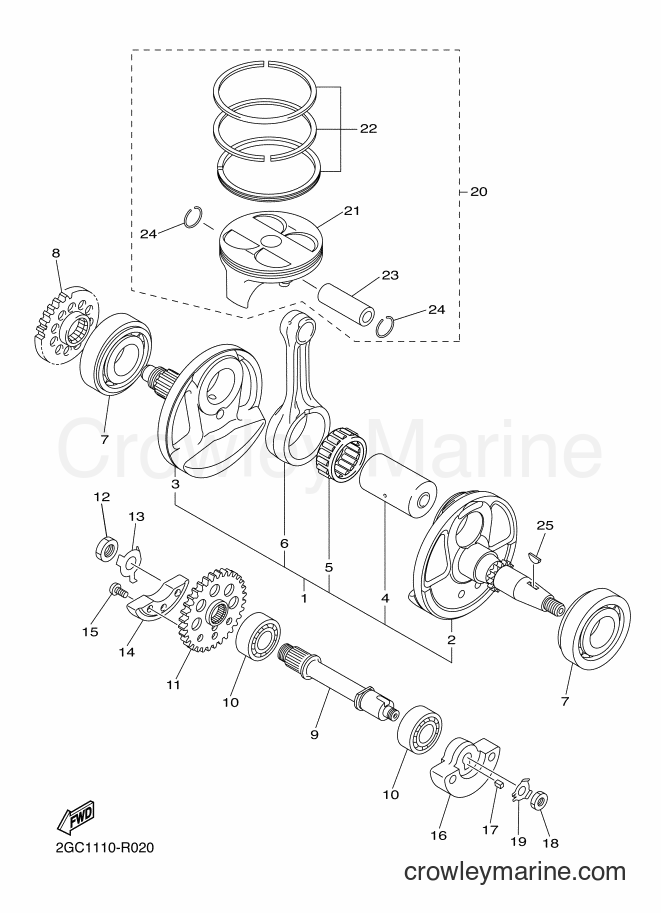 2018 Dirt Bike YZ450FX - YZ450FX (B91C) [010] - CRANKSHAFT & PISTON