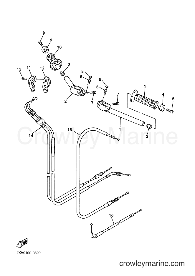 1999 Sport Bike YZF-R1 - YZF-R1 (4XV7) [070] - STEERING HANDLE & CABLE