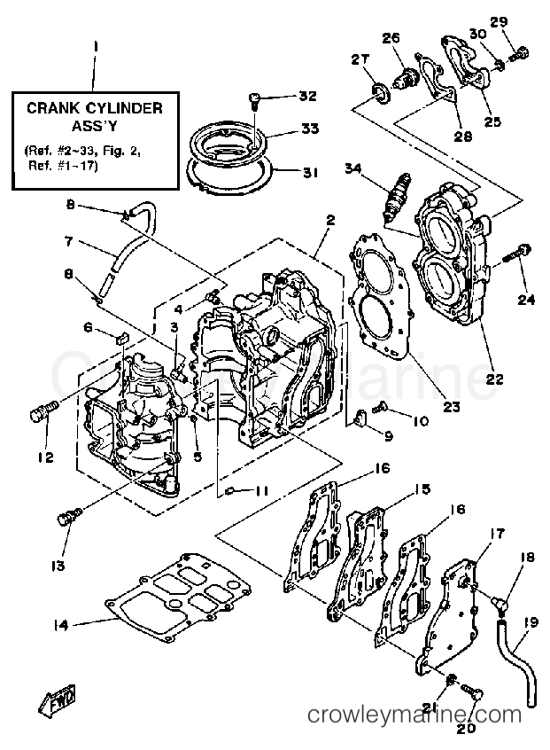 Yamaha Motors 9.9ELF - CRANKCASE CYLINDER