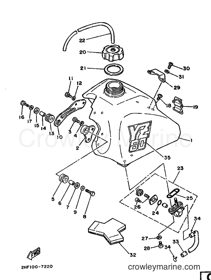 Yamaha Motors YZ80 (2JF) [999] - FUEL TANK