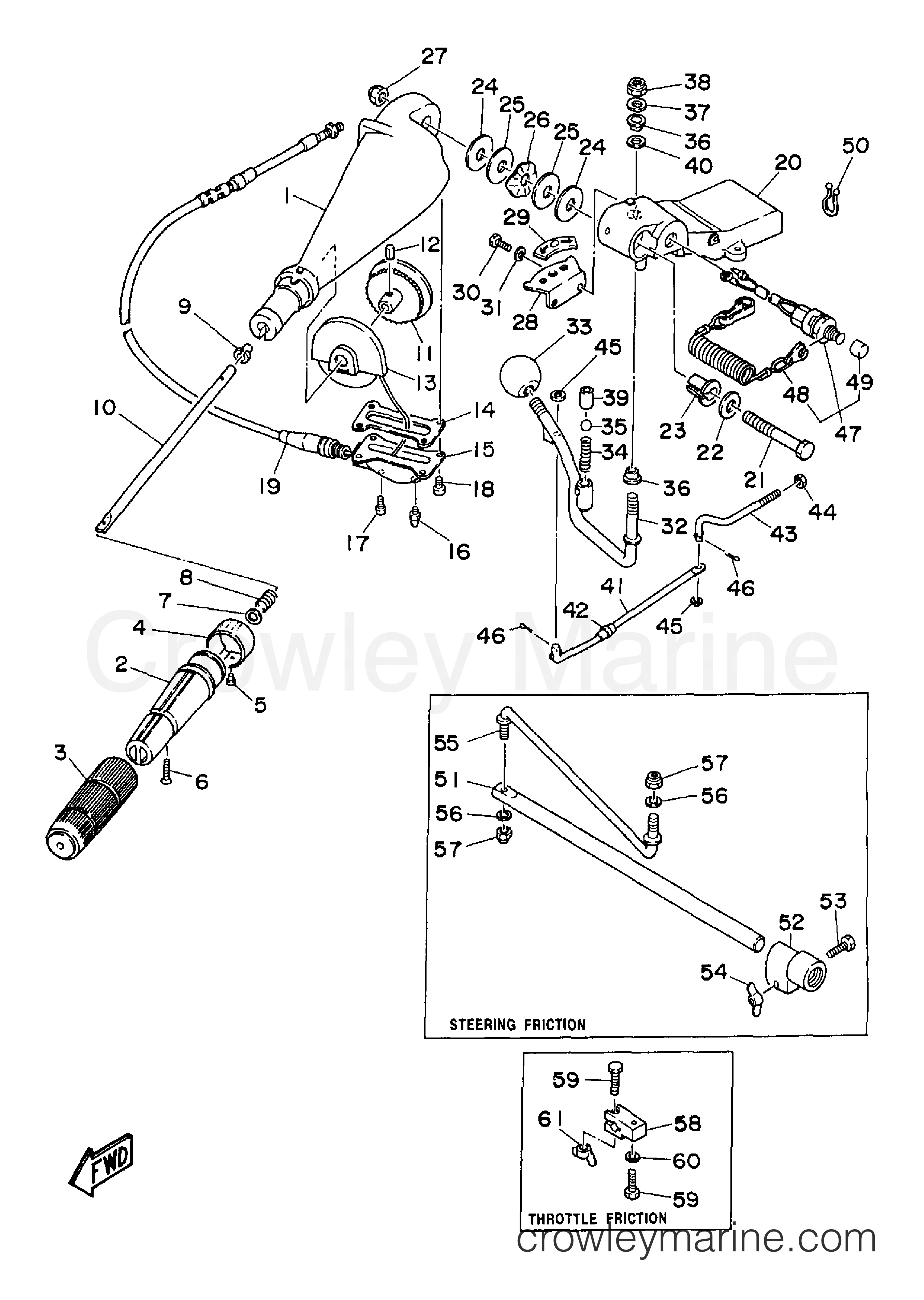 Yamaha Motors E60MLHW - STEERING