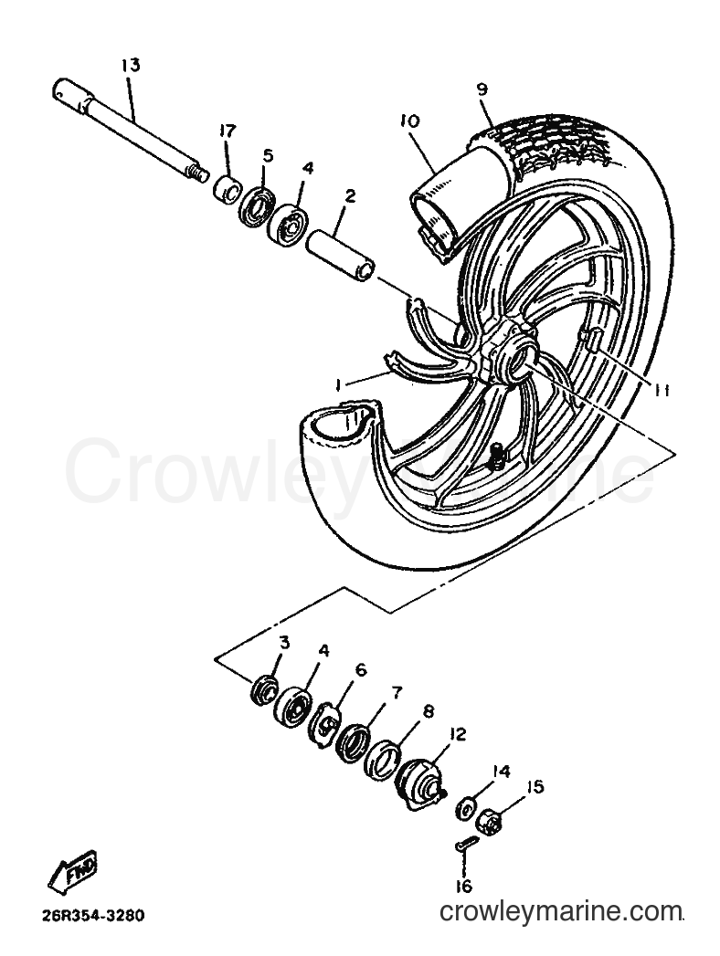 1983 Cruiser XV500 - XV500 (26R0) [020] - FRONT WHEEL
