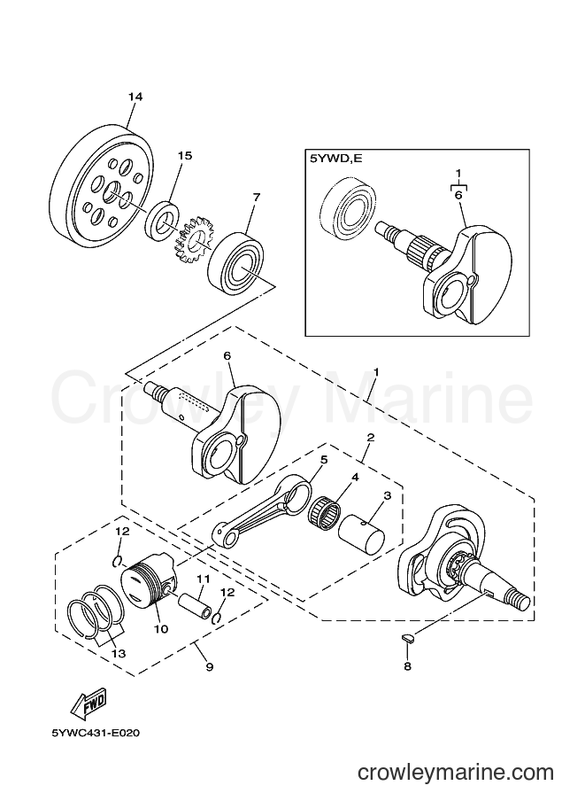 Yamaha Motors JC-110D (5YWC) [010] - CRANKSHAFT & PISTON