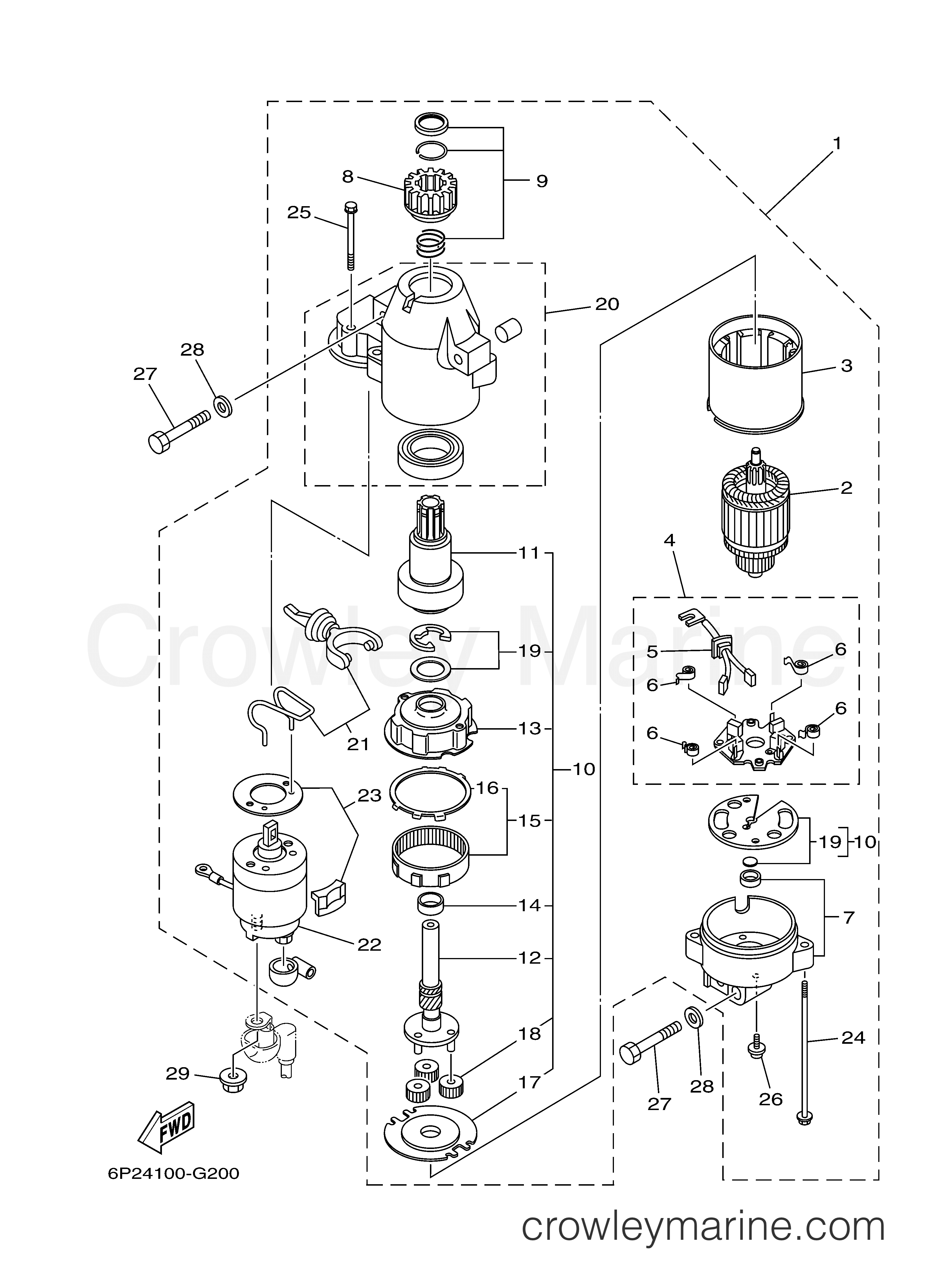 Yamaha Motors F250TUR - STARTING MOTOR