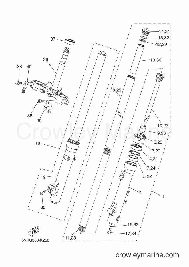2014 Dirt Bike XT660R - XT660R (5VKL) [040] - FRONT FORK