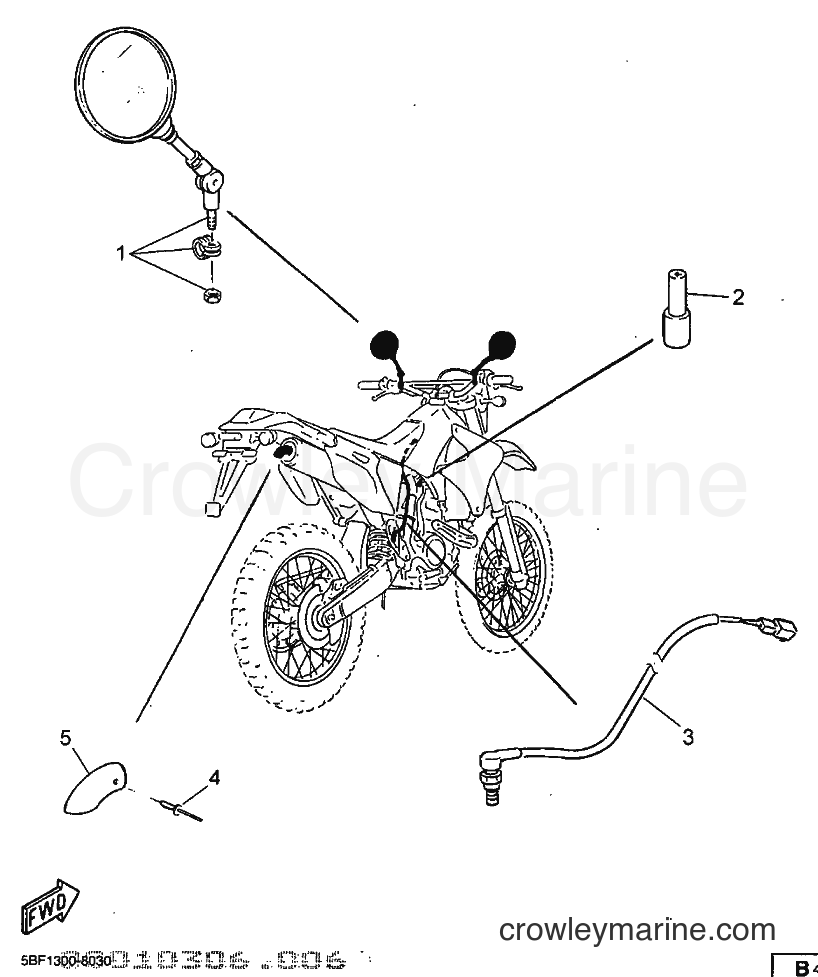 1998 Dirt Bike WR400F - WR400F (5BF2) [999] - REAR VIEW MIRROR