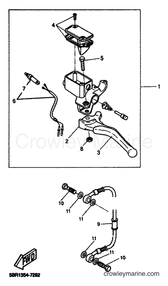 2001 Scooter YQ50 - YQ50 (5PU1) [020] - REAR MASTER CYLINDER