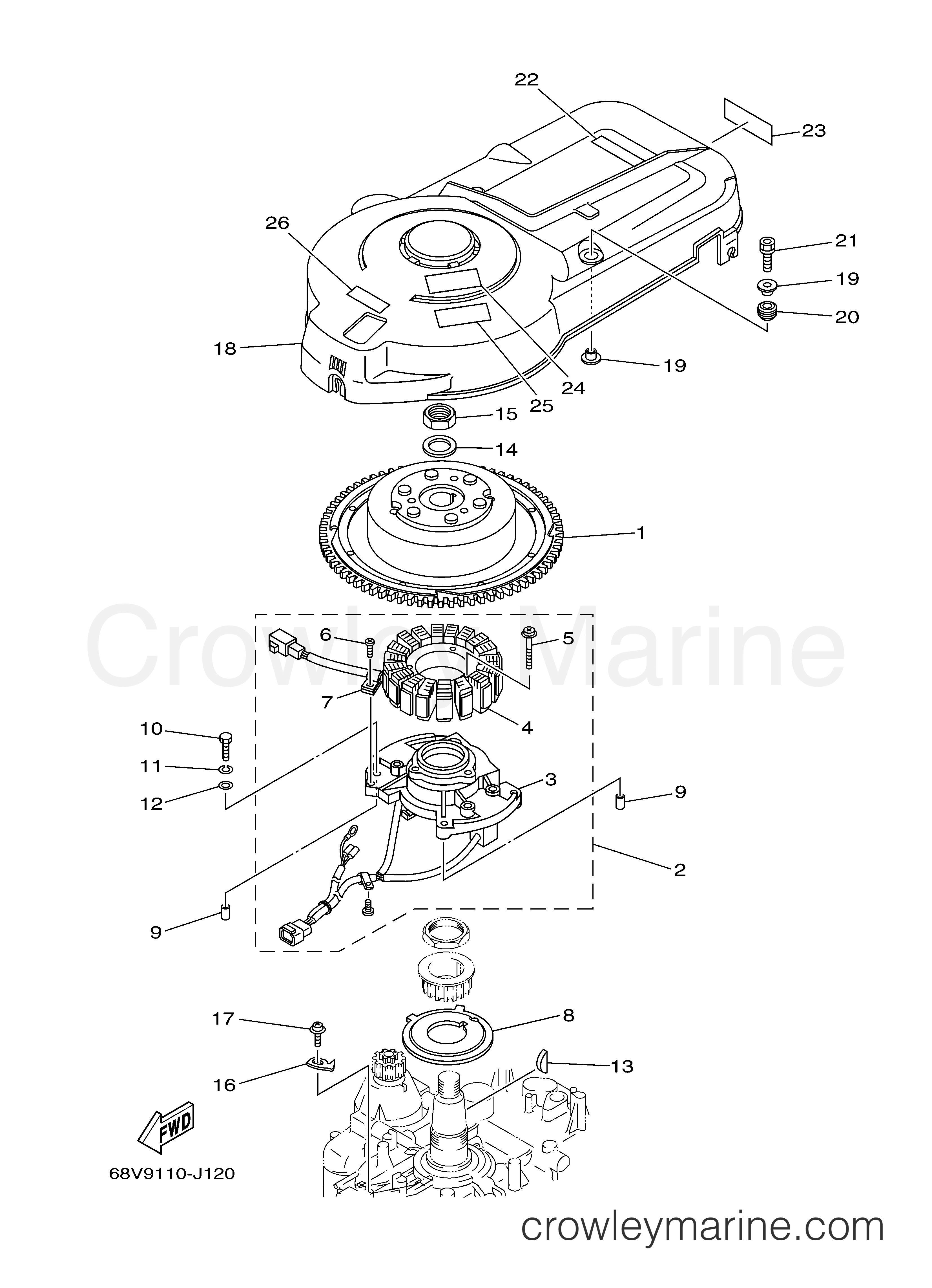 GENERATOR 2010 Yamaha Outboard 115hp F115TXR Crowley Marine