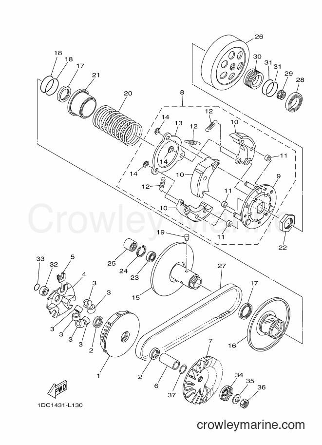 2012 Scooter AT125F - AT125F (1DC2) [010] - CLUTCH
