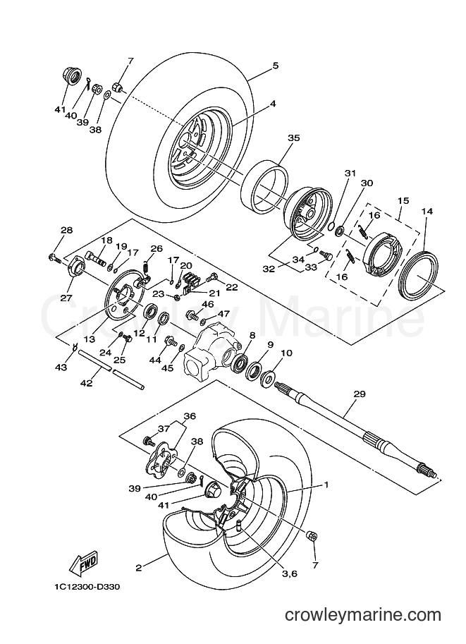 2005 ATV YFM400FW - YFM400FW (1C13) [010] - REAR WHEEL