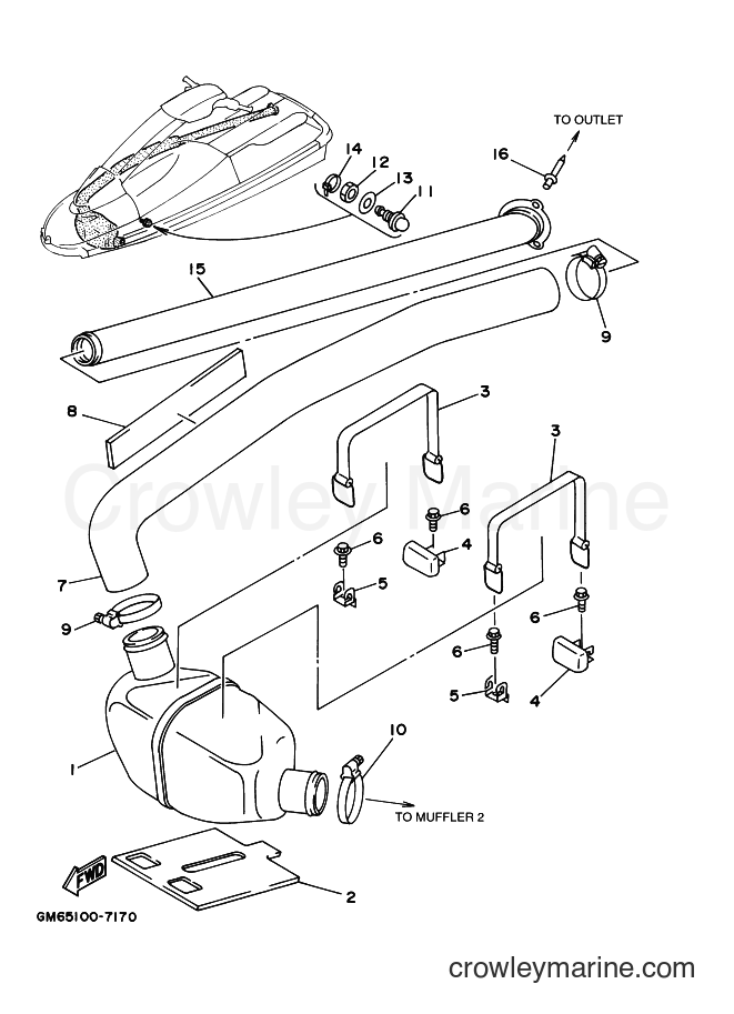 Yamaha Motors SJ700B-B (F1N5) [01A] - EXHAUST 2