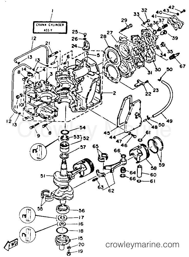 Yamaha Motors C55ELRR - CYLINDER CRANKCASE