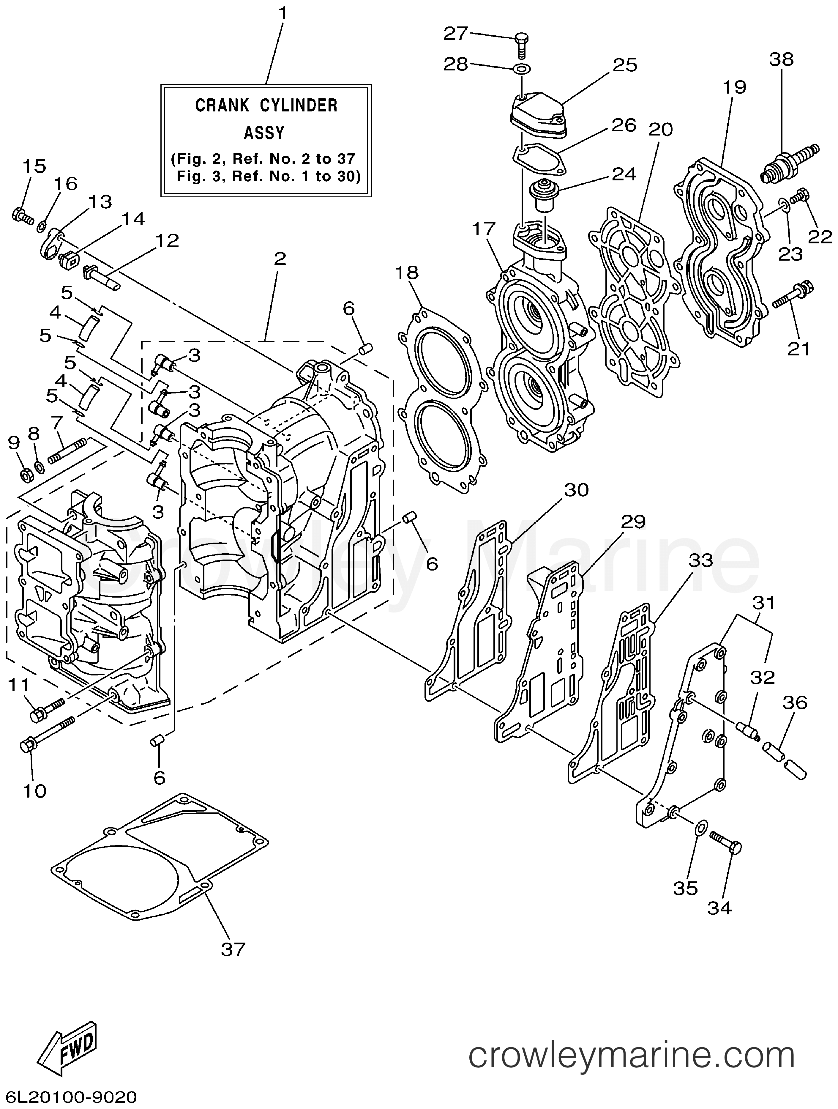 Yamaha Motors 25MLHY - CYLINDER CRANKCASE