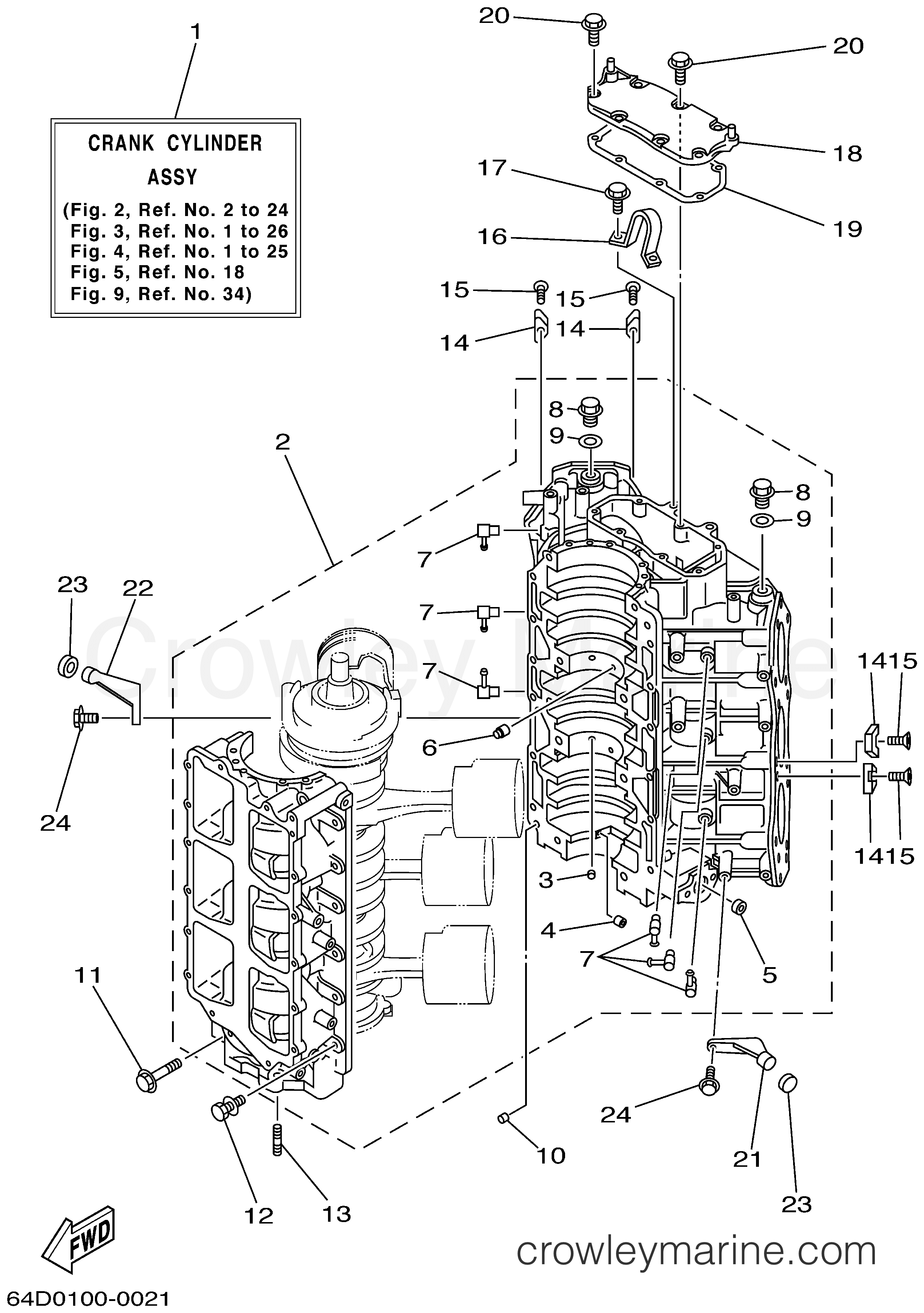 Yamaha Motors 150TXRA - CYLINDER CRANKCASE 1