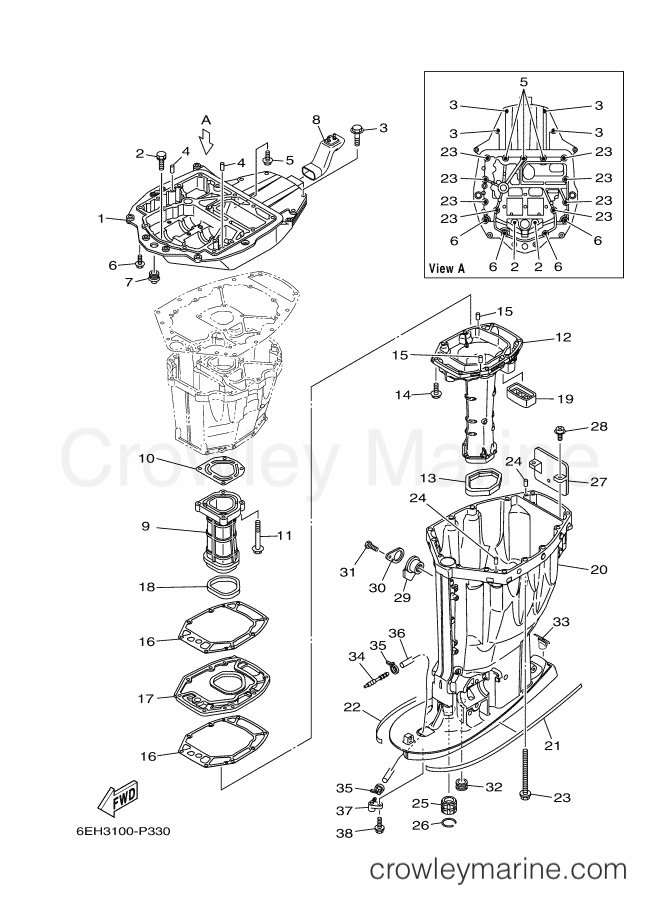 Yamaha Motors VF150A (6EH3) [020] - UPPER CASING