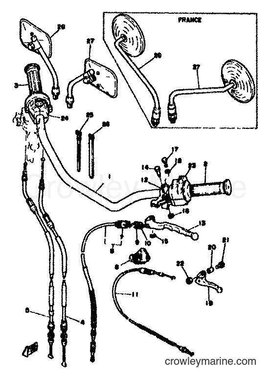 1978 Street Bike SR500 - SR500 (2J4) [999] - STEERING-CABLES