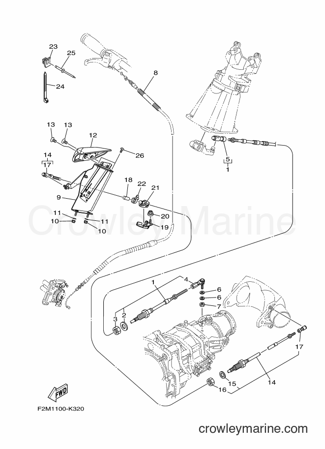Yamaha Motors VX1800A (F2M7) [020] - CONTROL CABLE