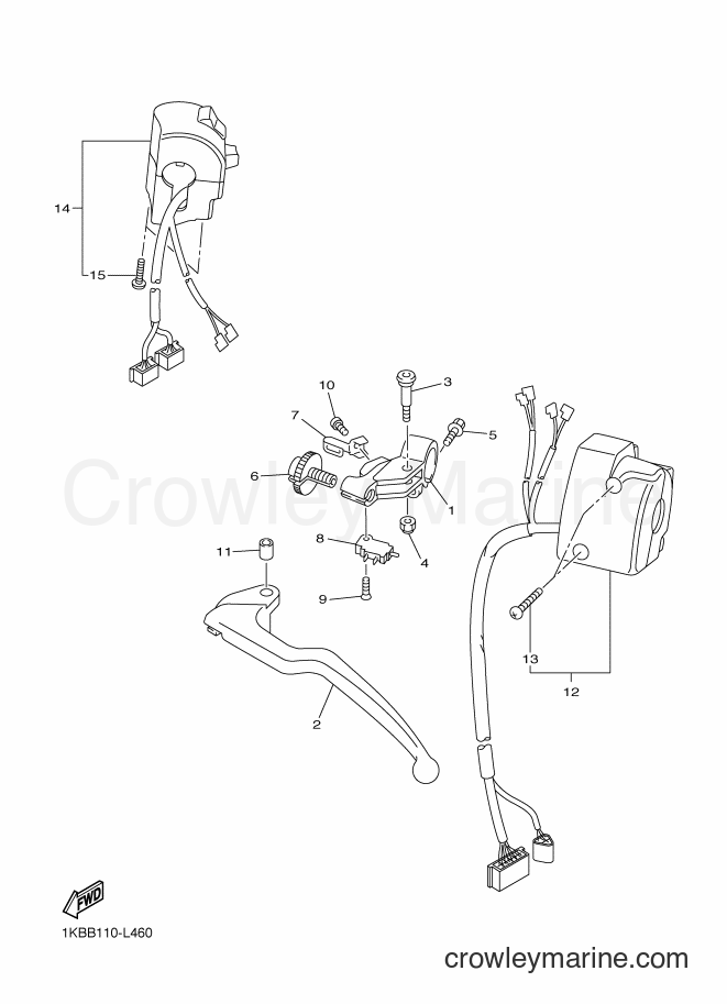 2012 Sport Bike YZF-R1 - YZF-R1 (1KBD) [010] - HANDLE SWITCH & LEVER