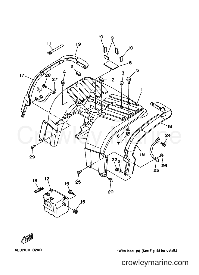 1998 ATV YFB250 - YFB250 (4BDR) [010] - REAR FENDER 2