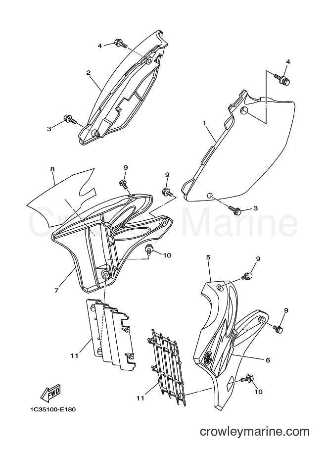 2006 Dirt Bike YZ125 - YZ125 (1C36) [010] - SIDE COVER