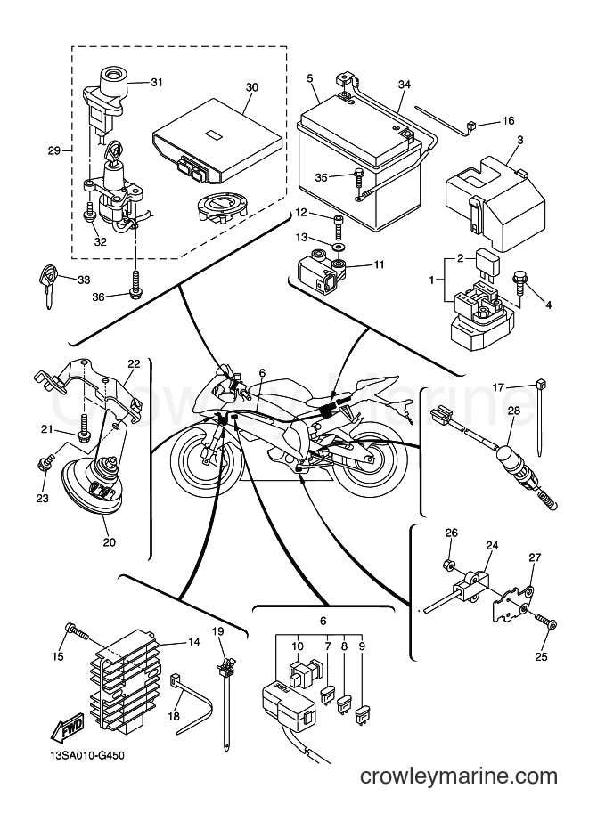2010 Sport Bike YZF-R6 RaceBase - YZF-R6 RaceBase (13SU) [010] - ELECTRICAL 2