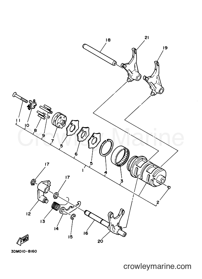 Yamaha Motors XVS250 (5KR5) [090] - SHIFT CAM & FORK