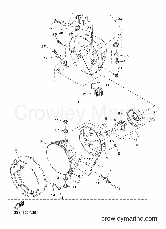 Yamaha Motors XVS1300CU (2SS8) [040] - HEADLIGHT