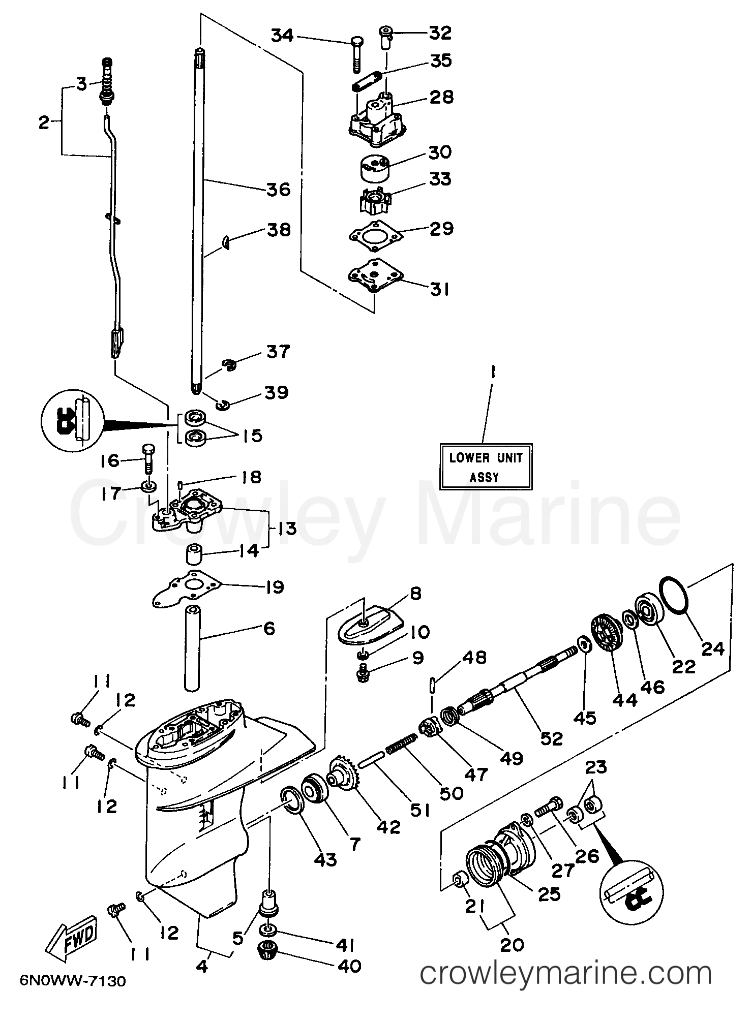 Yamaha Motors 6MLHW - LOWER CASING DRIVE 1