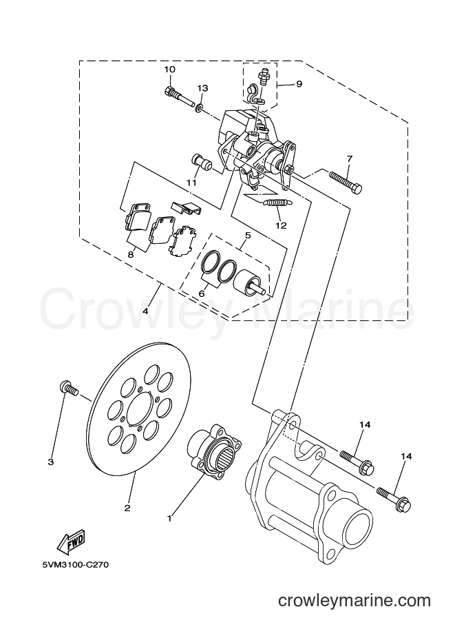 2006 ATV YF200S - YF200S (5VM7) [010] - REAR BRAKE CALIPER