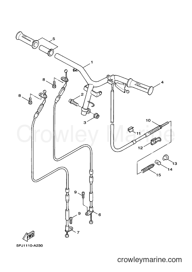 Yamaha Motors YW50 (5PN2) [010] - STEERING HANDLE & CABLE