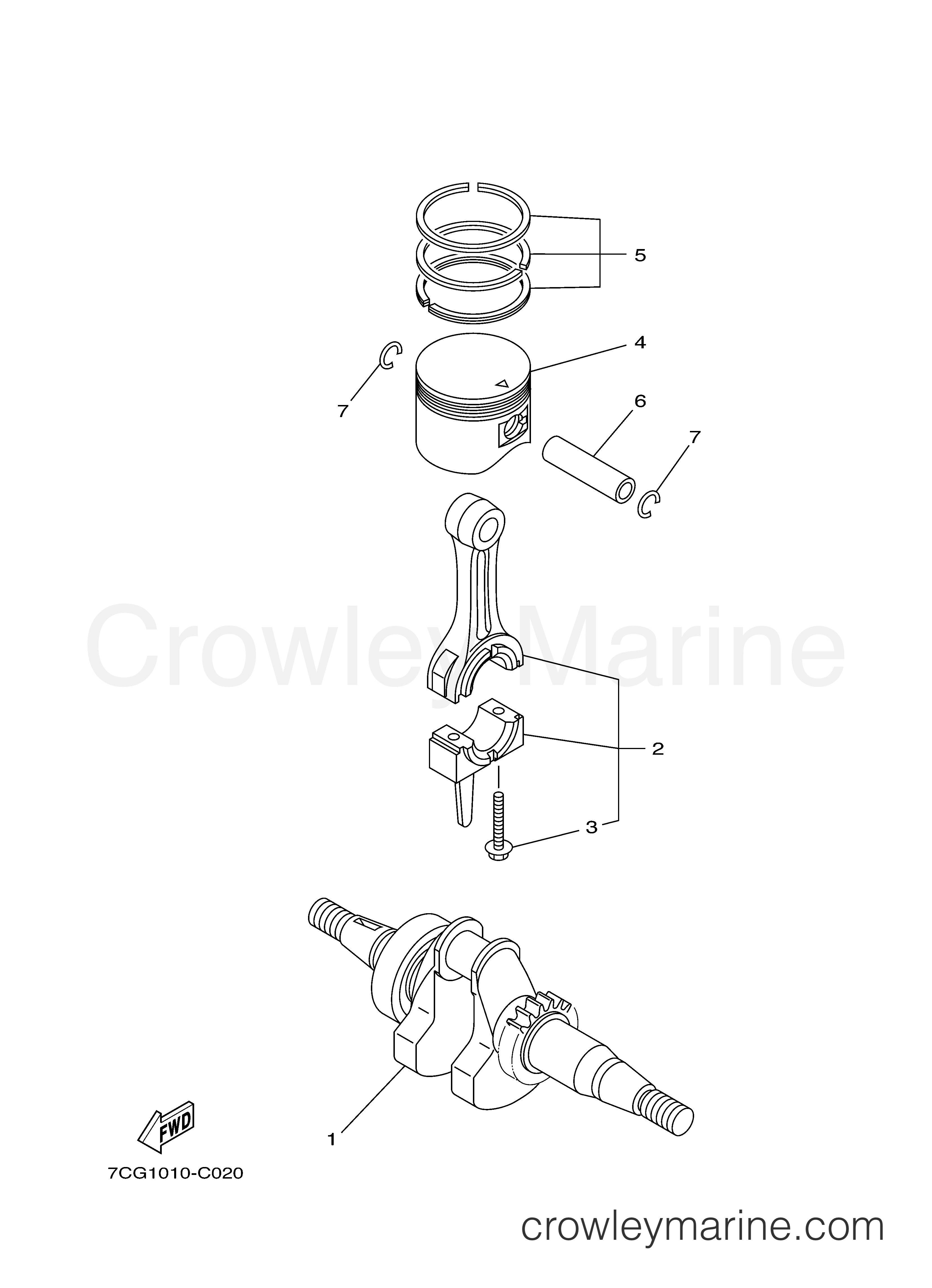 Yamaha Motors EF1000ISC - CRANKSHAFT PISTON